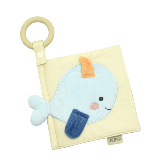 Baby Early Education Cloth Book With Silicone Teether Ring