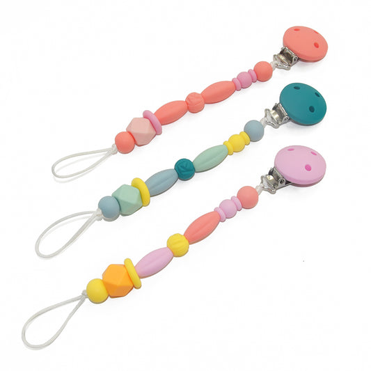 Silicone Beaded Pacifier Clip (Style D)