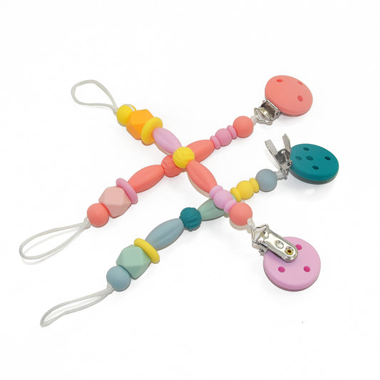Silicone Beaded Pacifier Clip (Style D)