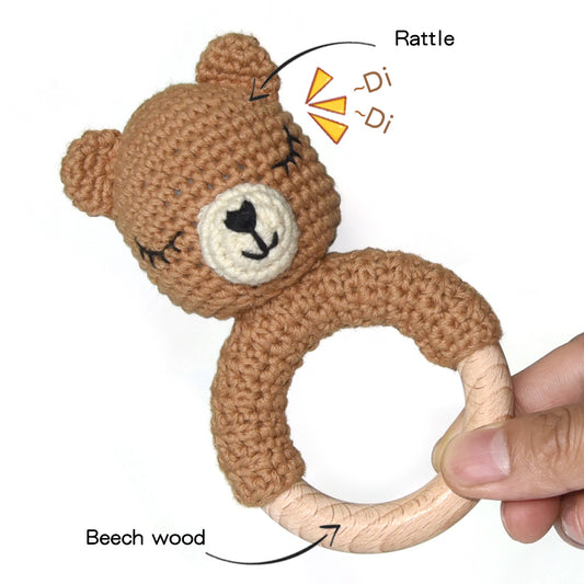 Animal Crochet Yarn Beech Wood Ring