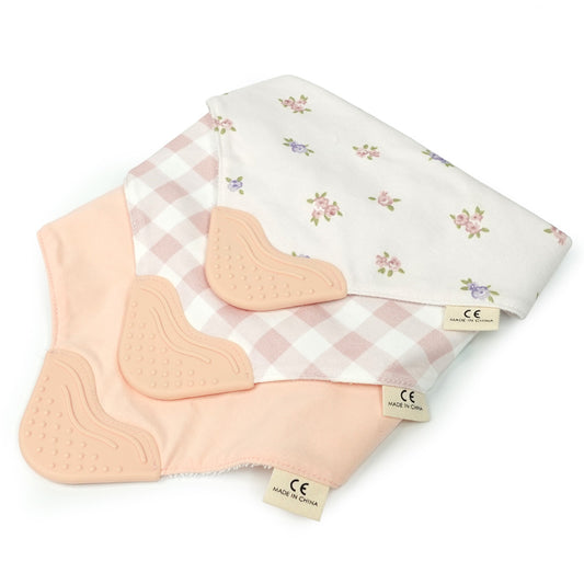 100% Cotton Baby Saliva Towel with Silicone Teether