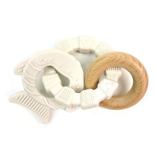 Fish-Wood Teether with Teething Ring