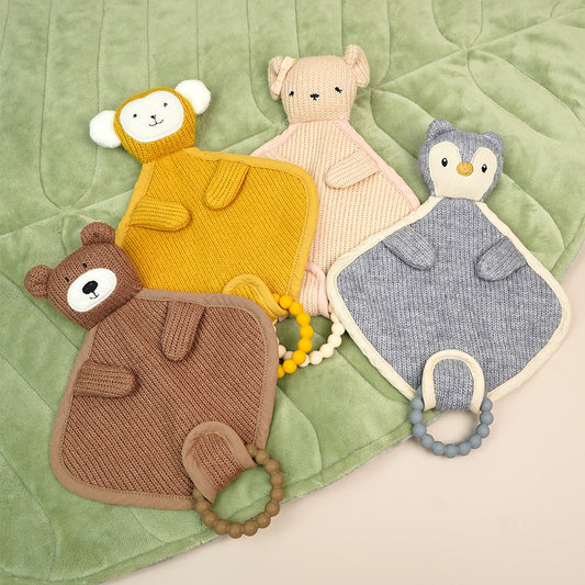 Animal Soothing Cloth Toy With Teether