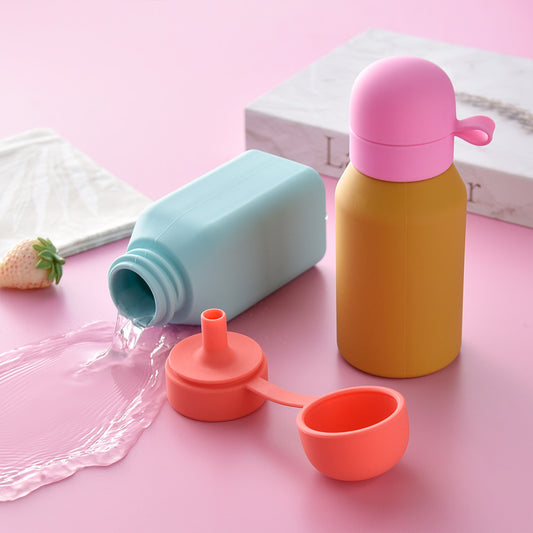 Silicone School Sippy Bottle with Lid