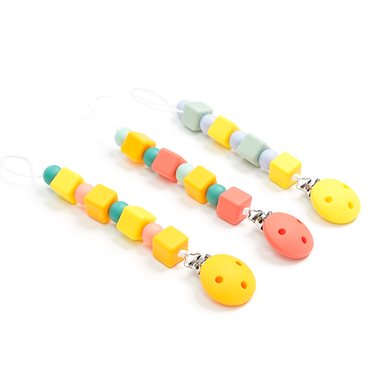 Silicone Beaded Pacifier Clip (Style G)