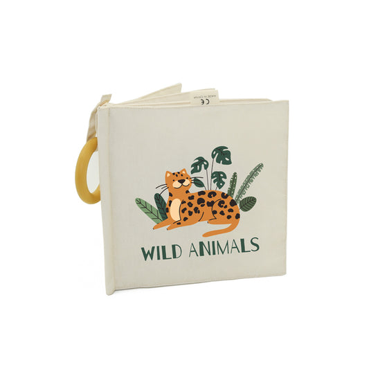 3D Wild Animal Fabric Book With Silicone Ring