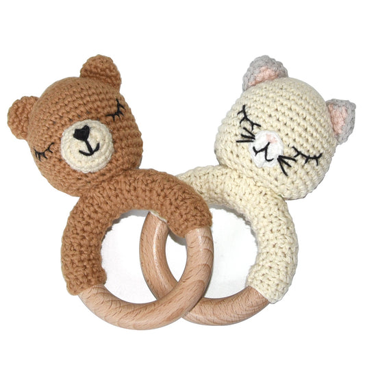 Animal Crochet Yarn Beech Wood Ring