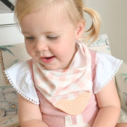 100% Cotton Baby Saliva Towel with Silicone Teether