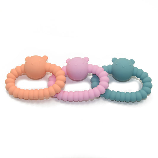 Silicone Bead Ring Rattle Toy