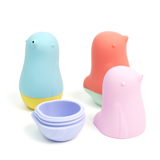 Silicone Animal Tumbler Bath Toy Bird Design