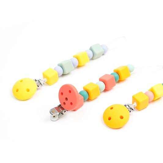 Silicone Beaded Pacifier Clip (Style G)