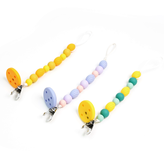 Silicone Beaded Pacifier Clip (Style E)