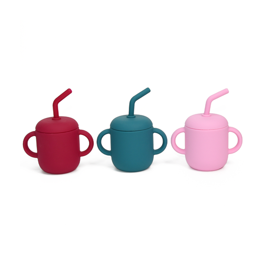 Silicone Kids Water Cup With Straw (180mL)