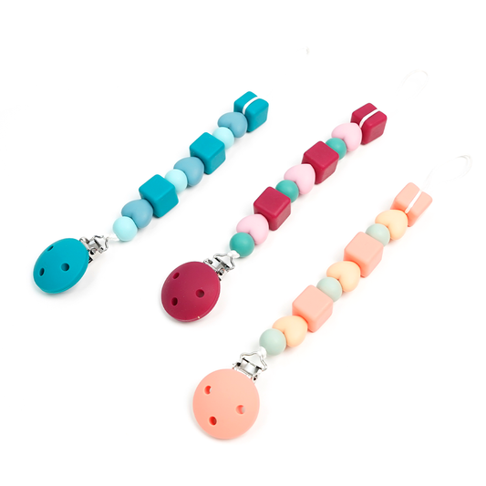 Silicone Beaded Pacifier Clip (Style C)