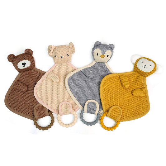 Animal Soothing Cloth Toy With Teether