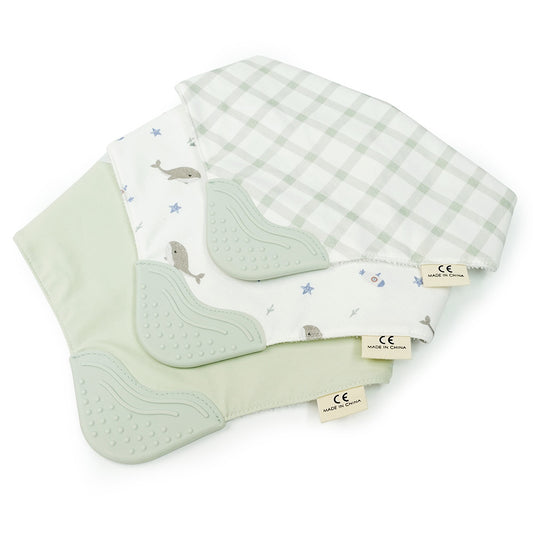 Partysu Baby Saliva Towel with Silicone Teether