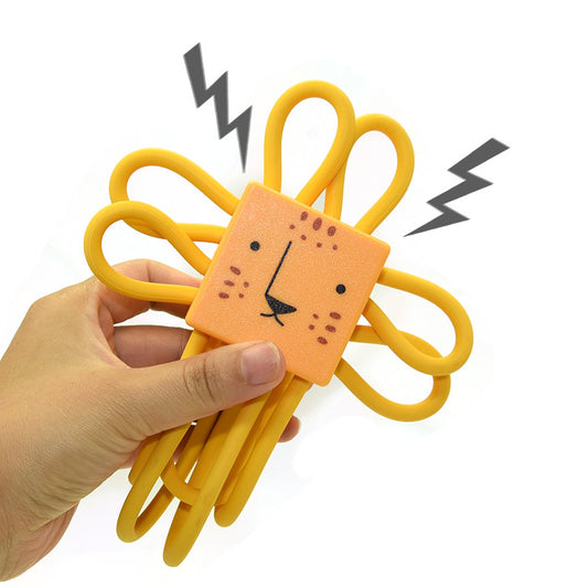 Silicone Square Dog Rattle Toy