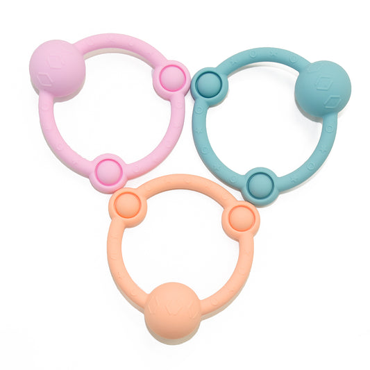 Silicone Pop Ring Rattle Toy