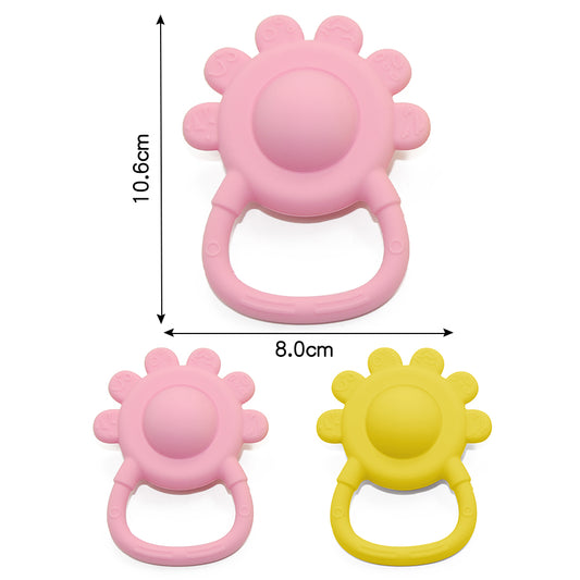 6 Petal Silicone Flower Rattle Toy