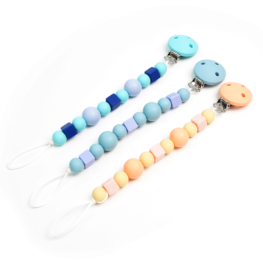 Silicone Beaded Pacifier Clip (Style F)