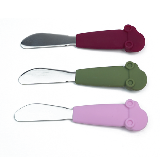 Silicone Car Handle Baby stainless Steel Knifes