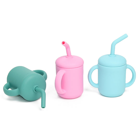 Silicone Baby Drinking Cup With Straw (120mL)