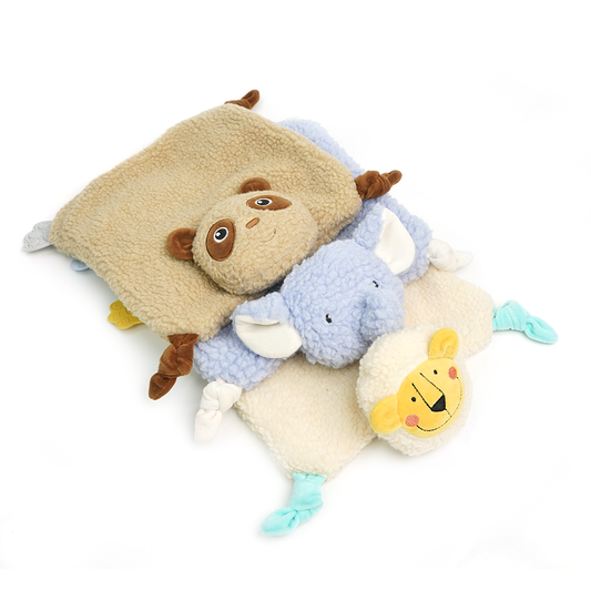 Animal Rattle Soothing Blanket