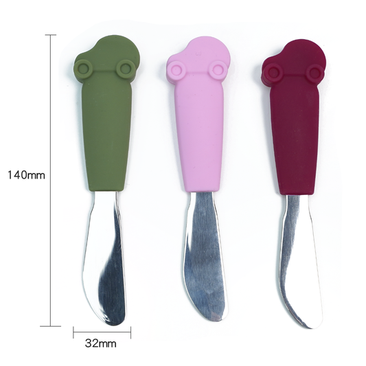 Silicone Car Handle Baby stainless Steel Knifes