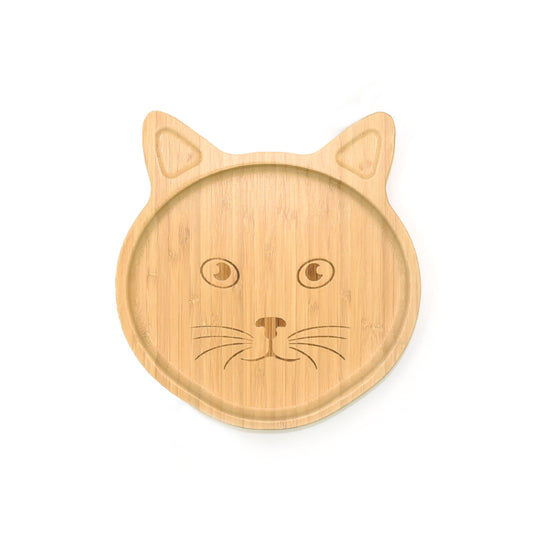 Cat Face Bamboo Suction Plate for Kids