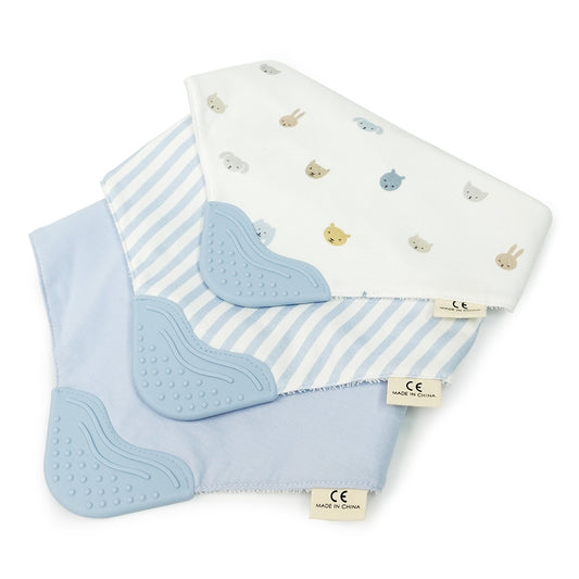 Fashionable Baby Saliva Towel with Silicone Teether