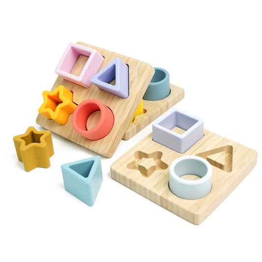 Preschool Shape Matching Learning Puzzle (Bamboo Sheet)