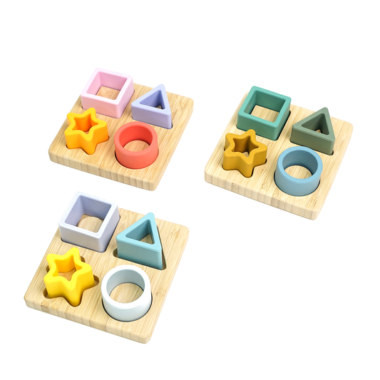 Preschool Shape Matching Learning Puzzle (Bamboo Sheet)