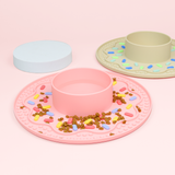 Donut Design Slow Feeder Mat with Bowl