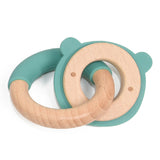 Wooden and Silicone Chewable Ring Teether