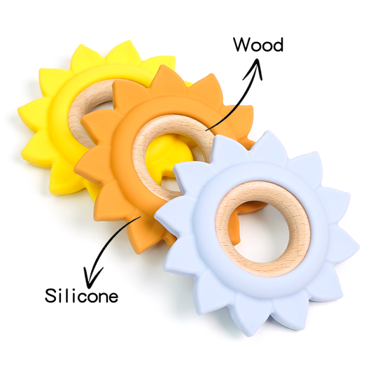 Sun-shaped Silicone Wood Teether