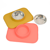 Pet Feeding Set with Removable Stainless Steel Bowl (700mL)