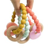 Heart-Wood Teether with Beads Ring