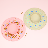 Donut Design Slow Feeder Mat with Bowl