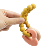Heart-Wood Teether with Beads Ring