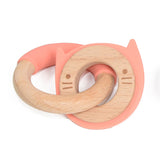 Wooden and Silicone Chewable Ring Teether