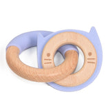 Wooden and Silicone Chewable Ring Teether