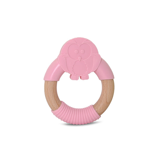 Owl Silicone Wood Teether