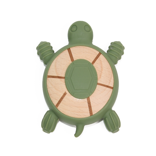 Ringed turtle Silicone Wood Teether