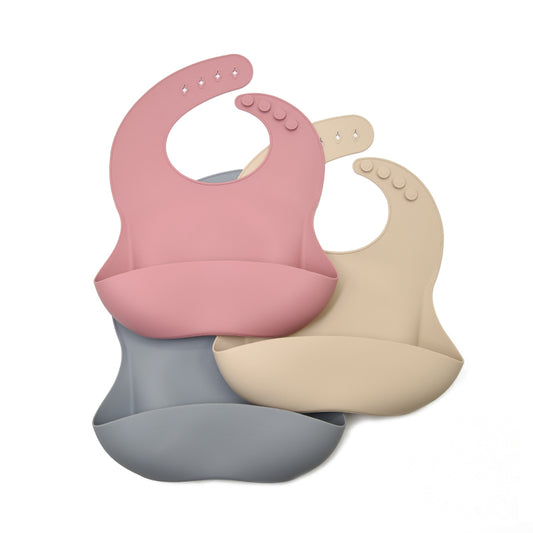 Silicone Baby Bib with Large Pocket