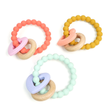 Heart-Wood Teether with Beads Ring