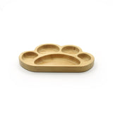 Paw-Shaped Bamboo Suction Divided Plate