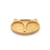 Fox Bamboo Divided Plate with Suction Base