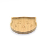 Cat Design Bamboo Suction Plate for Kids