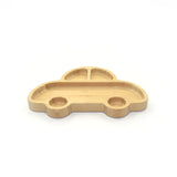 Car-shaped Suction Divided Plate in Bamboo