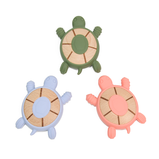 Ringed turtle Silicone Wood Teether